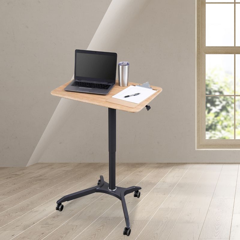 Stand Up Desk Store Pneumatic Adjustable Height Rolling Mobile Laptop Standing Desk Cart, 3 of 5