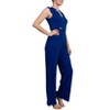EG PRO Women Jumpsuit Notch-Neck Sleeveless Crepe Flare Leg Back Zipper - 2 of 4