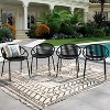 Christopher Knight Home Outdoor Modern Stackable Polypropylene and Iron Dining Chair (Set of 4) - 2 of 4