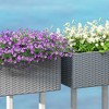Resenkos Patio Planting Bed, Raised Garden Bed,2 Pack 20 Inch Railing Flower Pots, Self-Watering Hanging Planter Box, - 3 of 4