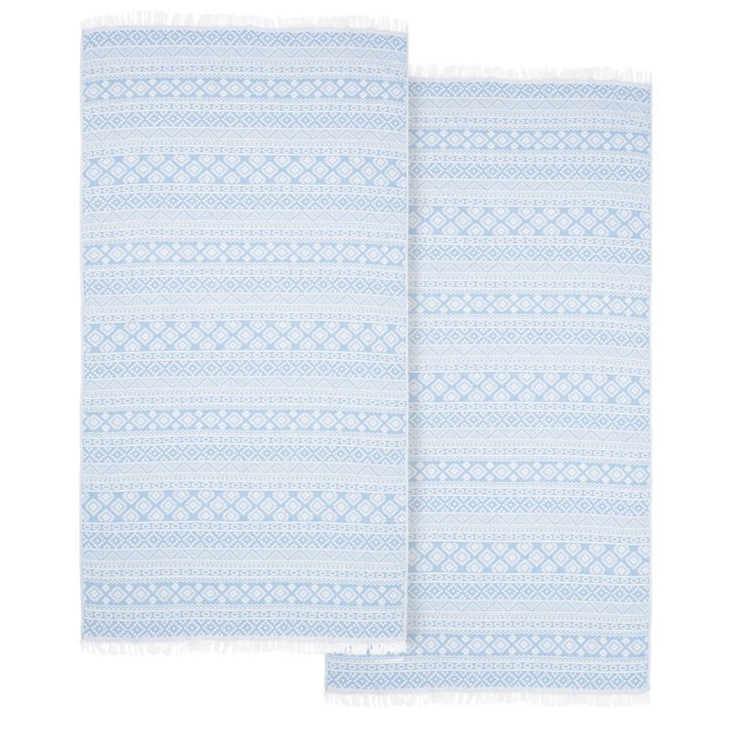 2pc Turkish Cotton Sea Breeze Pestemal Beach Towel Sky Blue - Linum Home Textiles, 1 of 7