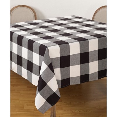 Saro Lifestyle Classic Buffalo Plaid Check Design Cotton Tablecloth