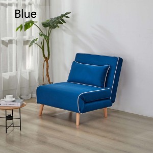 Hrinhom 31.52" W Velvet Foldable Sleeper Chair, Adjustable Backrest - 1 of 4