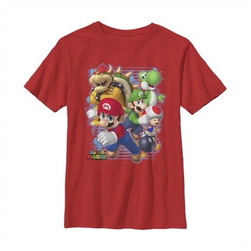 Boy's Nintendo Mario Tough Guys T-shirt - Red - Large : Target