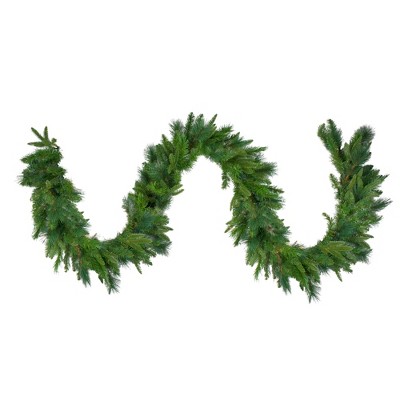 9'x14 Mixed Rosemary Emerald Pine Artificial Garland Clear LED