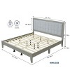 Accent Bed Frame Modern Tufted Upholstered Headboard with Solid Wood Slats for Bedroom King - 3irtyhousy - 4 of 4