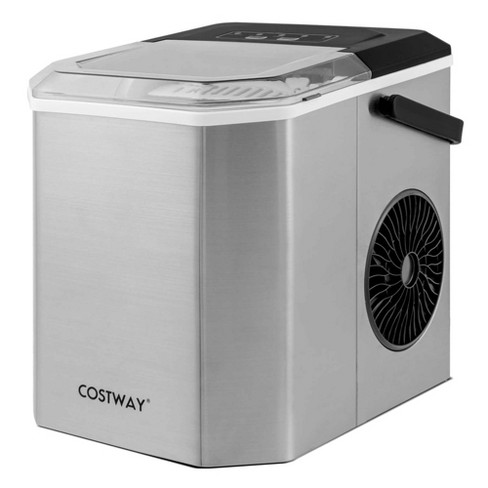 Costway Countertop Ice Maker Portable Ice Making Machine 6-13 Mins 9 Ice 26.5 lbs/24 Hrs Black/Silver - image 1 of 4