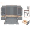 Full/Twin Size Wooden Murphy Bed Wall Bed with Drawers, Cabinets, USB Ports, and Stool 4S -ModernLuxe - 3 of 4