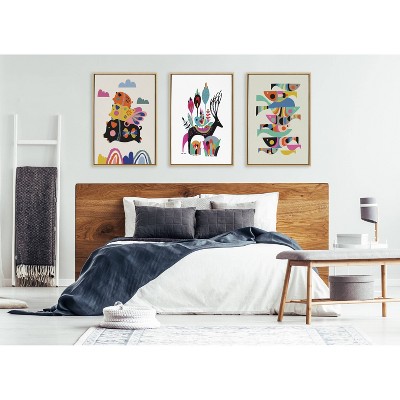 Colorful Abstract Fish Canvas Art for Kids' Nursery