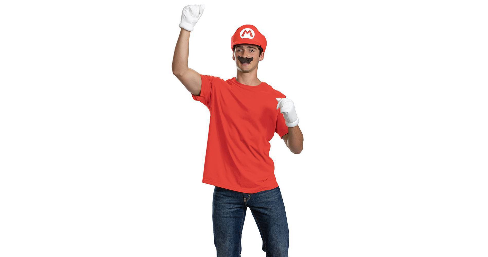 Nintendo Super Mario Adult Elevated Halloween Accessory Kit Mario One Size Fits Most: Nintendo Men's Costume Accessories Set