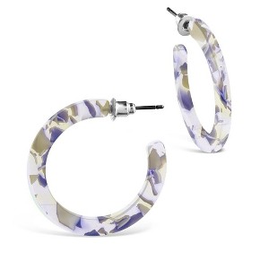 SHINE by Sterling Forever 1.25" Resin Hoop Earrings - 1 of 3