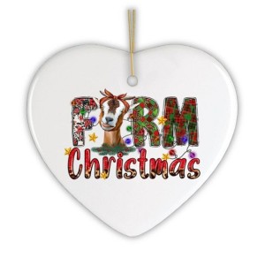 Fun and Festive Farm Christmas Ornament with Goat and Plaids| OrnamentallyYou - 1 of 4