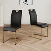 ALEXOUN Modern Dining Chairs Set of 2, PU Faux Leather High Back Upholstered Chairs, with Gold Metal Legs,for Kitchen,Living,Bedroom,Dining Room - 4 of 4