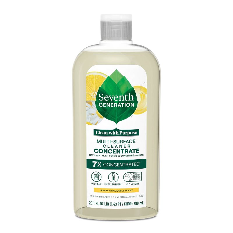 Seventh Generation Lemon Chamomile Multi-Surface Cleaner Concentrate - 23.1 fl oz, 1 of 12