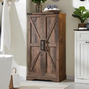 TAJSOON 47" Wooden Storage Cabinet,Bathroom, Living Room, Rustic Brown - 1 of 1