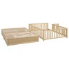 PAGED Twin Size Daybed Dual Use Bed Frame with 2 Storage Drawers and Fence Guardrails for Bedroom, Living - 3 of 4