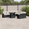 vidaXL 10 Piece Patio Sofa Set with Cushions - Black and Cream - 2 of 4