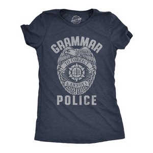 Womens Grammar Police Tshirt Funny Sarcastic English Tee - Crazy Dog Women's T Shirt - 1 of 4