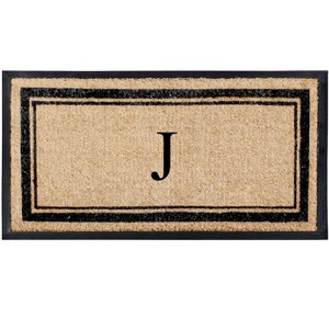 A1HC Natural Rubber Coir Outdoor Doormat 24x48 Monogrammed Anti-Shed Treated Durable Front Door Mat - 1 of 4