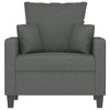 vidaXL Dark Gray Sofa Chair, 1-Seater Modern Design Armchair - Comfortable Fabric Material, Metal Frame - Ideal for Living Room, Bedroom, Office - 2 of 4
