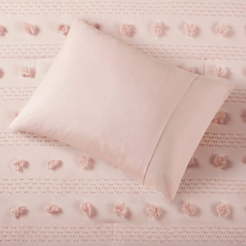 Intelligent Design Elise Pom Pom Jacquard Antimicrobial Dust Free Comforter Set, 5 of 10