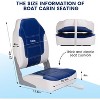 2 Pack High Back Folding Boat Seats, Comfortable Fishing Boat Chairs with Thick Cushion Padding and Hinged Design, Durable Marine Seating - 2 of 4