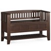 WyndenHall 48" Normandy Transitional Solid Wood Entryway Storage Bench with Shelf Brunette Brown: Foyer Bench, Shoe Organizer - 2 of 4