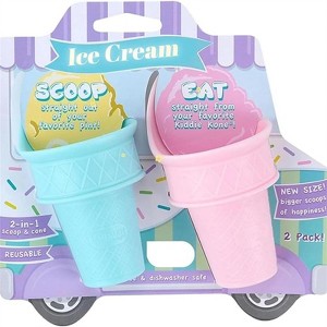 Reusable Plastic Ice Cream Cups,4 Pack Ice Cream Bowls,Ice Cream Cone Cupsfor Kids Party Summer Cookout Commercial Food Service - 1 of 4