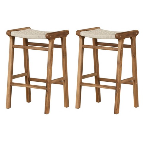 Perry Rattan Backless Woven Barstool Cream - Threshold™ outlet