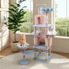 Angel Sar 71" Flower Cat Tree with Large Condo, Removable Cushion & Hammock, Multi-Level Cat Tower for Indoor Cats, Tall Scratching Post - 2 of 4