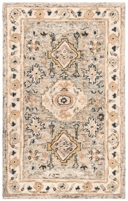 Ivory Floral Elegance Hand-Tufted Wool Area Rug 8' x 10'