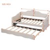 Twin Size Upholstered Daybed with Wave-Shaped Trundle - ModernLuxe - 3 of 4