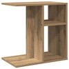 Clihome Modern Rectangular Design Artisan Oak Side Table, with 2 Shelves for Versatile Use - 4 of 4