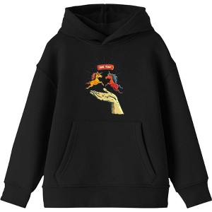 Hold Your Horses Humor Youth Long Sleeve Hoodie - 1 of 2