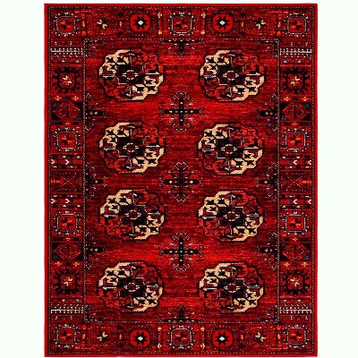 Antique Patina Red Multi Hand-Knotted Round Area Rug