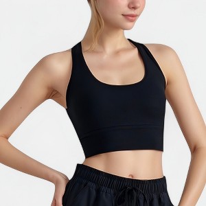 Anna-Kaci Active Women's Scoop Neck Sports Bra Top with Wide Straps and Soft Stretch Fit - 1 of 4