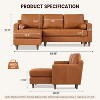 88.9" L-Shape Sofa Couch with Convertible Chaise, Sectional Leather Sofa with Deep Seat, 3-Seats Leather Couch with Comfy Cushion for Living Room - 2 of 4