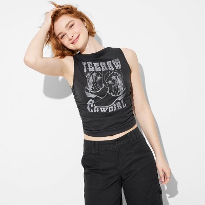 Women's Ruched Graphic Tank Top - Wild Fable™