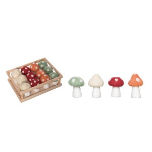 Transpac Foam 10.63 in. Multicolor Christmas Mushroom Decor in Display Set of 12 - 1 of 2