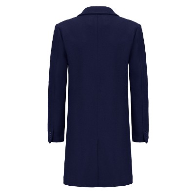 Braveman Men's Tailored Wool Blend Notch Collar Wool Blend Walker Car Coat Jacket NAVY X Large — фото 2