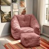 ROOMTEC Fluffy Bean Bag Chair with Ottoman, Living Room Lazy Floor Sofa, Memory Foam Bean Bag Couch - 4 of 4