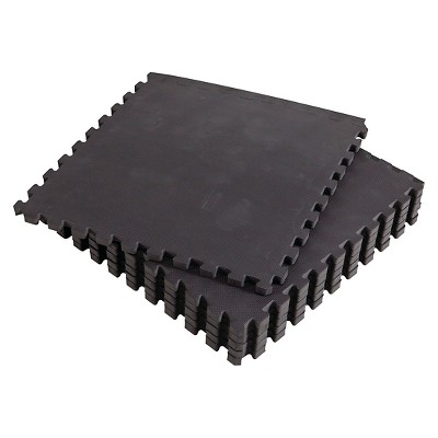 Black High-Density EVA Foam Interlocking Gym Flooring Mats