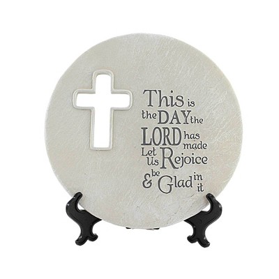 Religious 8.5" This Is The Day Garden Stone Prayer Rejoice  -  Freestanding Signs