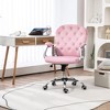 NicBex Adjustable Height Velvet Swivel Home Office Chair with Padded Armrests for Work Study Vanity - 2 of 4