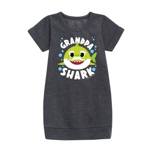 - Baby Shark - Grandpa Shark Graphic Short Sleeve Fleece Dress - 1 of 4