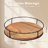 LunaLulinlk Wooden Lazy Susan Turntable 9" - Spice Organizer, Lazy Susan Organizer, Carbonized Black Pine Wood - 2 of 4