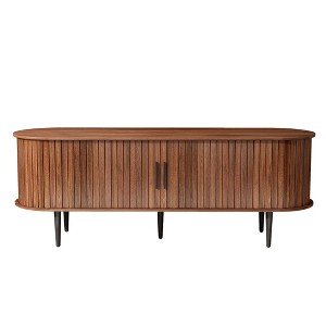 55 in. Modern TV Console Table/Stand with Storage Compartment and Sliding Door, Media Console with Storage, Walnut color - 1 of 4