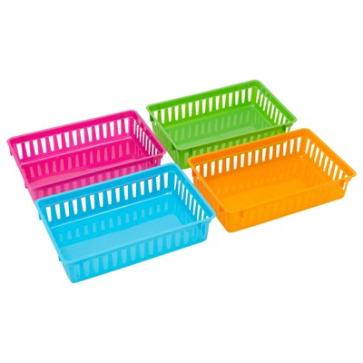 Bright Creations Small Multicolor Plastic Storage Bins, Set of 8