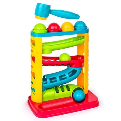 Playkidiz My First Pegs Playset, Large Colored and Fun Shape Stacker  Plastic Pegs, Baby and Toddler Peg Board Toys, Play and Learn STEM Toy,  Fine