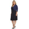 Rekucci Women's  Curvy Fit Cropped Bolero Shrug – Open Front, 3/4 Sleeve, Layering Cardigan - 3 of 4